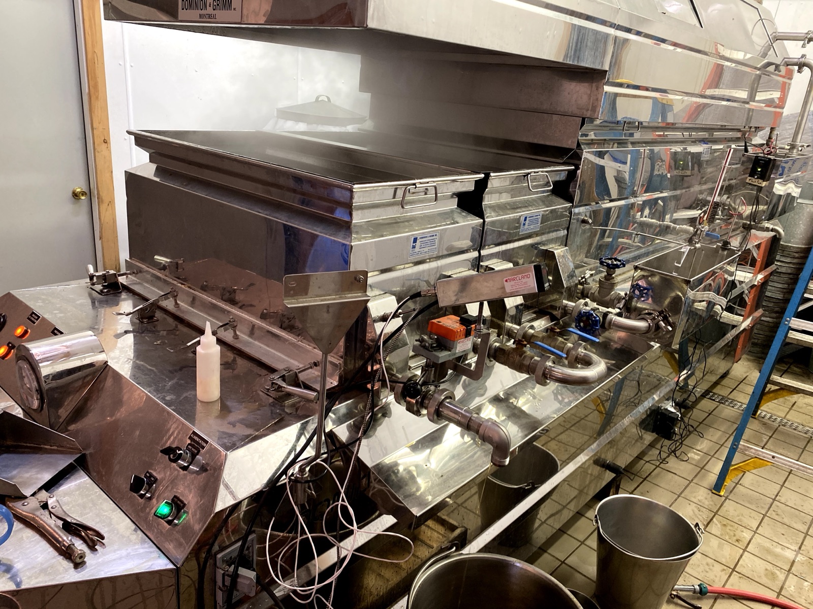 Steam rising off the evaporator pans
