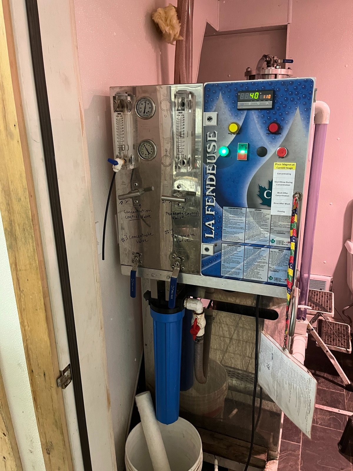 The reverse osmosis machine in our sugarhouse